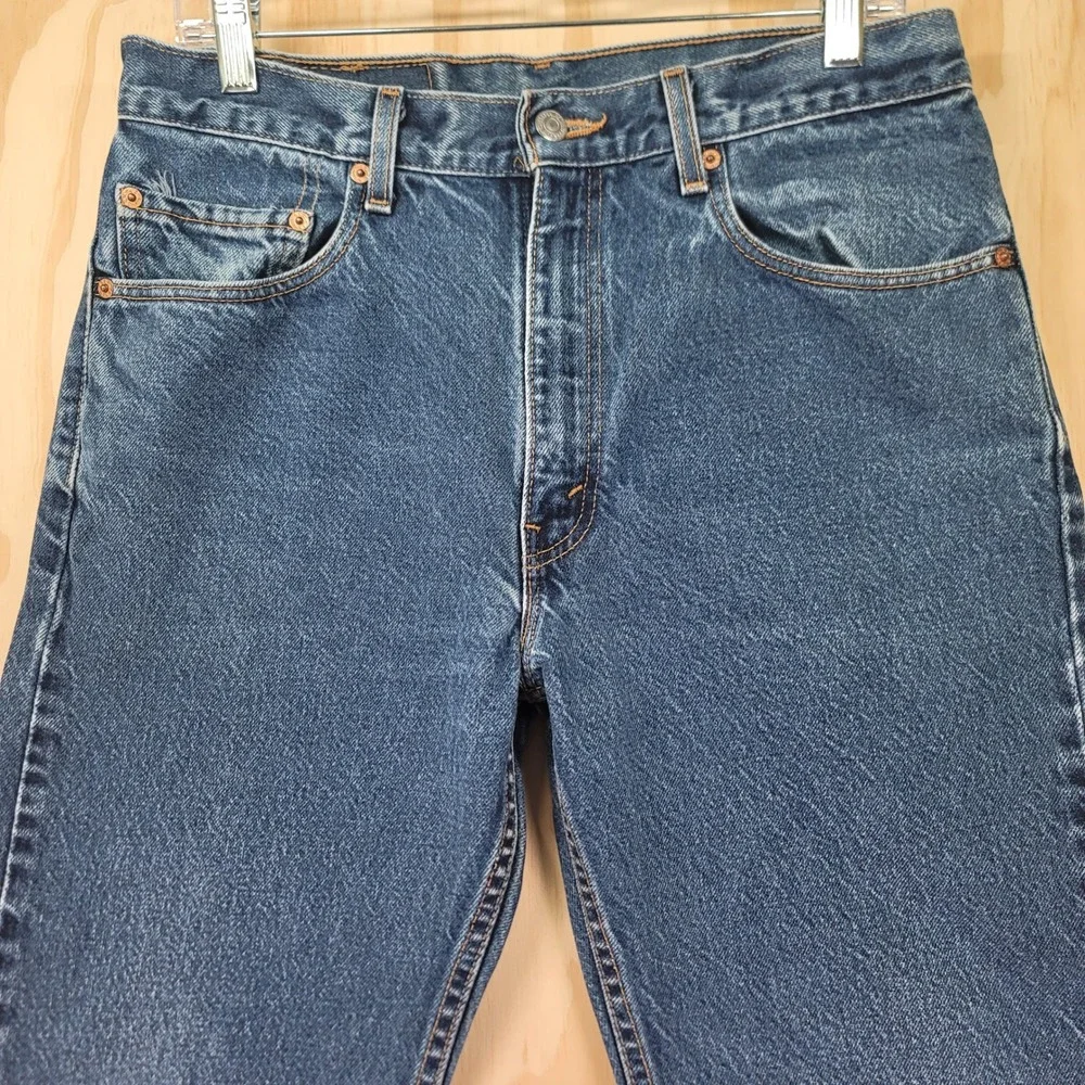 Vintage Levis 505 Regular Fit Straight Leg Jeans Mens 32x29 Blue USA Made 2002